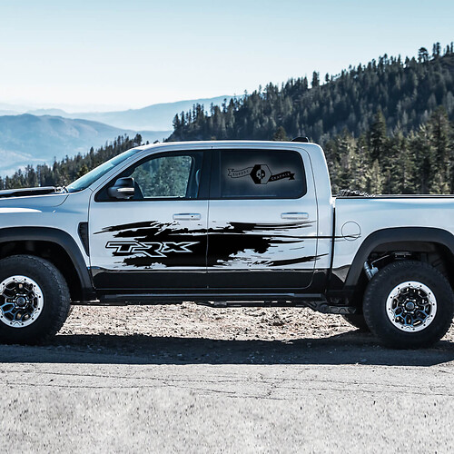 2x Dodge 2022+   2023+ 1500  Ram TRX Rebel Doors Splash Wrap Truck Vinyl Stickers Decals Graphics