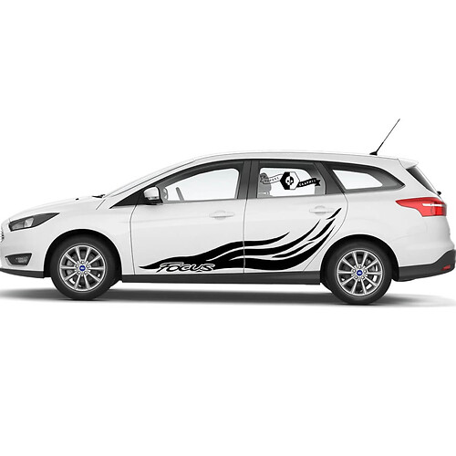Pair Ford Focus Splash Side Door Rocker Panel side stripe Stickers Decals Graphic Kit