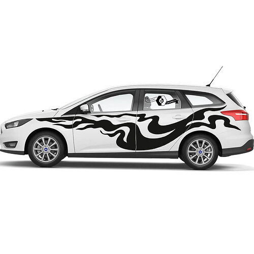 Pair New Ford Focus Splash Wrap Side Door Rocker Panel side stripe Stickers Decals Graphic Kit