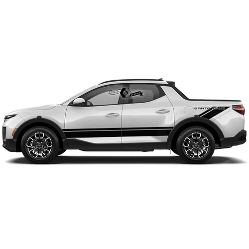 Pair Modern Rally Side Rocker Panel Doors Bed Vinyl Stickers Decal Graphic fit to Hyundai Santa Cruz