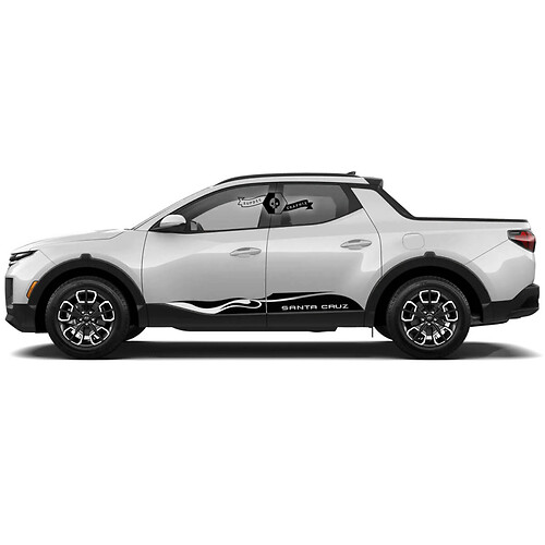 Pair Modern Rally Rocker Panel Logo Vinyl Stickers Decal Graphic fit to Hyundai Santa Cruz