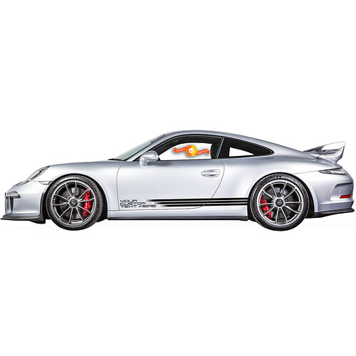 Pair Porsche Stickers FADED Porsche Performance Custom Text Doors Side Decal Sticker
