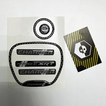 Set of Charger Black White SRT Steering WHEEL TRIM RING emblem domed Sticker Decal Charger Dodge 2
