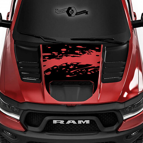 Dodge Ram Rebel 2022+  2023+ 1500 TRX Hood Dinosaurs Mud Track T-Rex TRX Truck Vinyl Sticker Decal Graphic