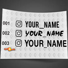 Custom Name Instagram Username Set of Decals Stickers 2