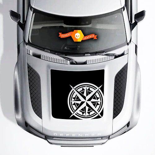 Land Rover Defender 110 Hood Blackout Compass Decal For Land Rover Defender 110 Sticker