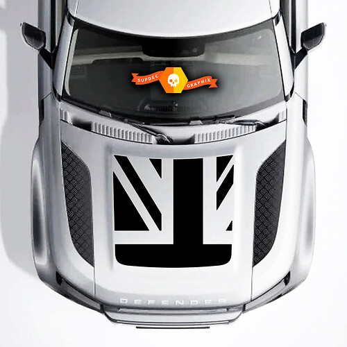 Land Rover Defender 110 Hood Blackout Flag Decal For Land Rover Defender 110 Sticker