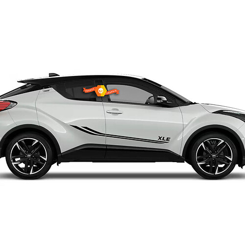 Pair Toyota C-HR Hybrid Sport XLE Side Doors Vinyl Decal Sticker Graphics Kit