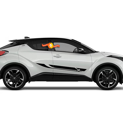 Pair  New Toyota C-HR Hybrid  XLE Side Doors Vinyl Decal Sticker Graphics Kit