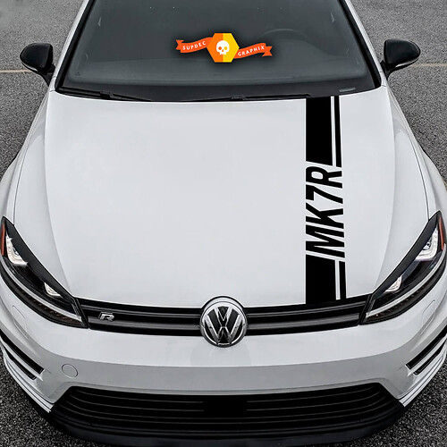 Hood Sticker Decal Rocker Panel Vinyl Sticker Decal Stripes Volkswagen Golf Mk7R Gti
