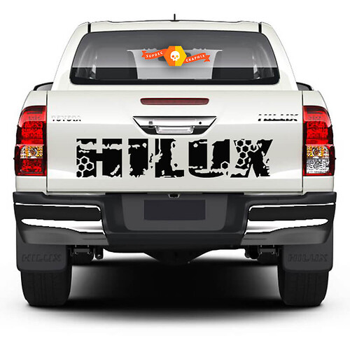 Toyota Hilux  2016 2022+ 2023+  Vinyl Decal Sticker Graphics Kit Rear Destroyed Honeycomb Stickers Decals Trunk Tailgate 