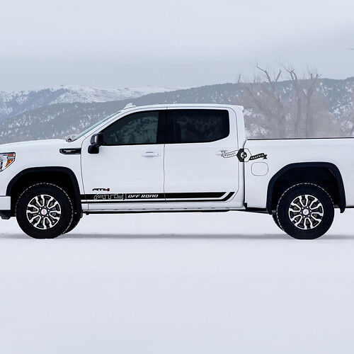 2 GMC GM Sierra 1500 AT4 Doors Rocker Panel stripes Off-Road Side Bed Destroyed Вestroyed Decals Stickers