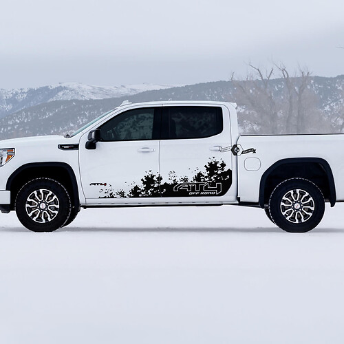 2 GMC GM Sierra 1500 AT4 Doors Splash Off-Road Side Bed Destroyed Вestroyed Decals Stickers