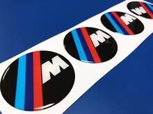 4pc BMW M Power Performance 3d domed sticker decal emblem wheel center caps 2