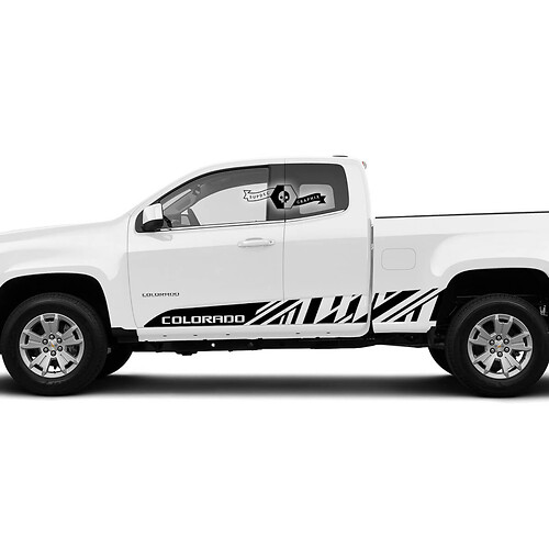 2x New Modern Doors Side Bed Stripe Vinyl Sticker Decal Graphic 2022+  2023+ Chevy Colorado Extended