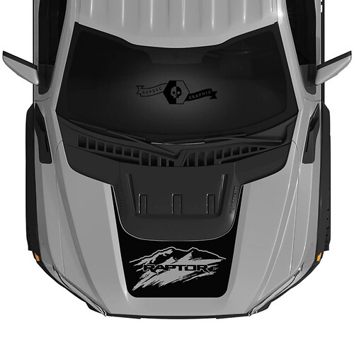 New Ford Raptor 2023 Scoop Mountains  F150 SVT Hood Vinyl Decals Graphics Vinyl Stickers kit stripe 2022+