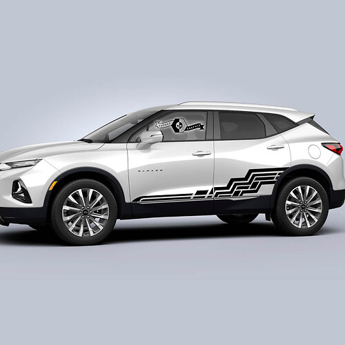 Pair Chevrolet Blazer 2023 Graphics Decals Wrap Doors Side Rocker Panel Vinyl Decal Sticker