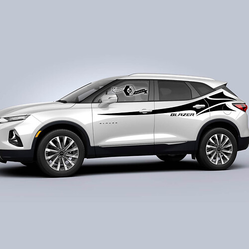 Pair Chevrolet Blazer 2023 Graphics Decals Doors Side Stripe Wrap Vinyl Decal Sticker