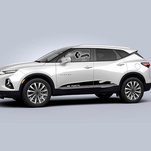 Pair Chevrolet Blazer 2023 Graphics Decals Doors Logo Stripe Vinyl Decal Sticker