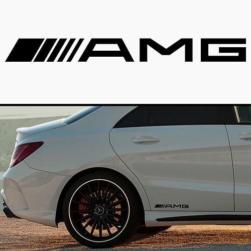 Amg Mercedes Car Skirt Body Vinyl Sticker Decal
