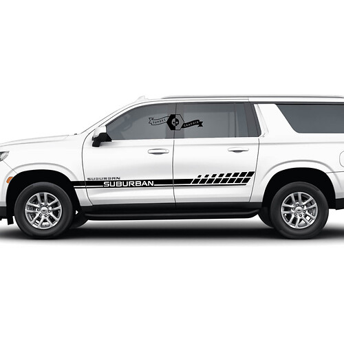 Pair Chevrolet Suburban Side Rocker Panel Stripes Line Doors Vinyl Decal Sticker