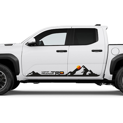 TRD Heritage Sunset Retro Mountains Side Rocker Panel Decals Stickers for Toyota Tacoma