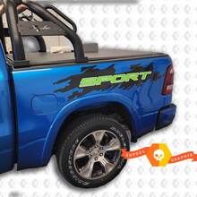 Pair Dodge Ram Rebel Style Sport Bed Side Decal Sticker Graphics Vinyl Bedside 2017 - 2023 2