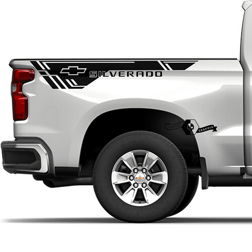Pair Chevrolet Silverado 2023 Side Logo New Bed Panel Vinyl Decal Sticker