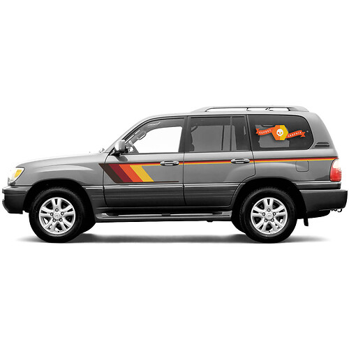 2 side Old school Lexus LX470 Toyota Land Cruiser LandCruiser 100 graphics doors Stripe vinyl decals stickers kit