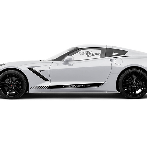 Pair Chevrolet Corvette Side Doors Stripe Vinyl Decal Sticker