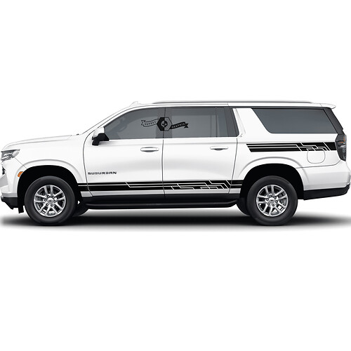 Pair Chevrolet Suburban Side Rocker Panel Stripes Lines Doors Bed Vinyl Decal Sticker