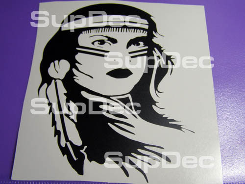 Native American Indian Girl decal sticker Moto Car etc