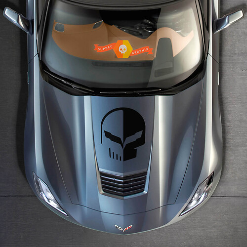 Chevy Chevrolet Corvette C7 Jake Racing Punisher Hood Vinyl Decal Sticker 