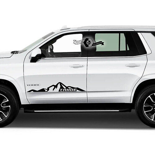 2X 2020 2021 2022 2023+ Graphics Chevrolet Tahoe Doors Mountains Vinyl Decals Sticker

