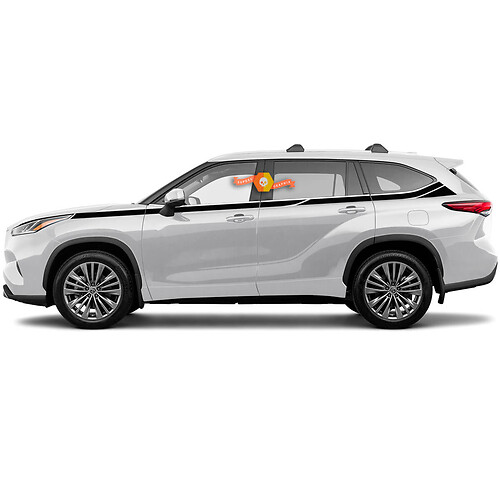 Pair Toyota 2020 Highlander Doors Up Fender Bed  Decal Graphic Sticker Side Stripe Kit