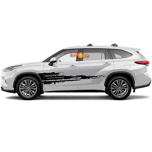 Pair Toyota 2020 Highlander Doors Wrap Splash Destroyed Decal Graphic Sticker Side Stripe Kit