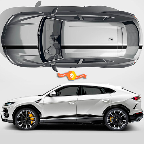 Pair Lamborghini Urus 2021 2022 2023 Side Doors Hood Roof Lines Stripes Vinyl Decal Sticker Graphics