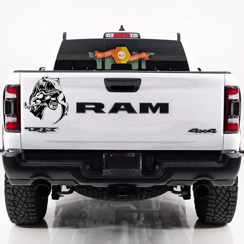 Dodge Ram TRX 2023 TRX Eating Raptor Tailgate Bed Side TRX Truck Vinyl Sticker Decal Graphic