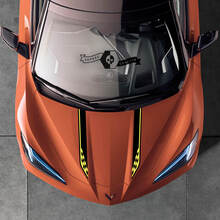 Chevrolet Corvette C8 Stingray Hood Corvette Classic Сheckerboard Flags Logo Sticker Decal Stripes 2 colors 2