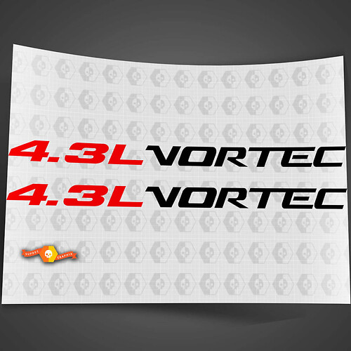 2 sets 4.3L VORTEC Hood emblem style decals stickers Chevy Silverado