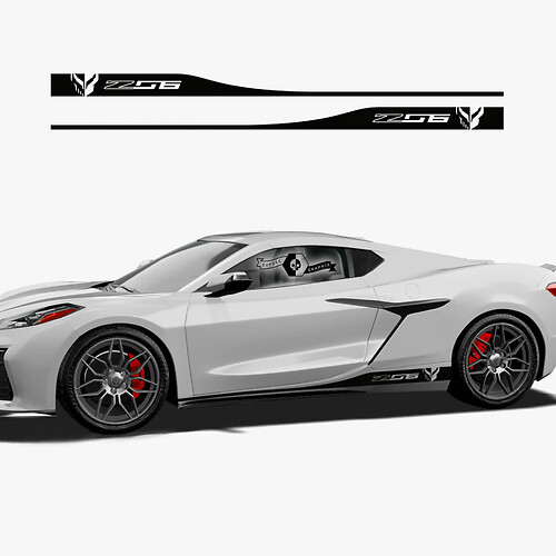 2x Chevrolet Corvette Z06 Side Rocker Panel Stripes logo Vinyl Decal Sticker
