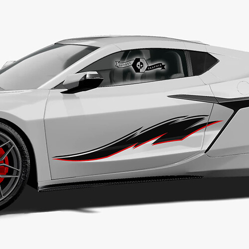2x Chevrolet Corvette Z06 Side Doors Stripes Stingray 2 Colors Trim Up Vinyl Decal Sticker
