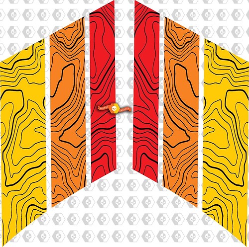 Pair of Three Colors Old School Toyota TRD Contour Map Stripes Side Vinyl Decals Stickers for Toyota Tundra - Three Exterior Colors with background