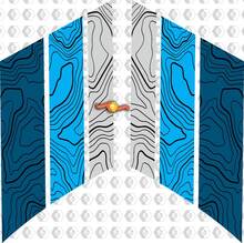 Pair of Three Colors Old School Toyota TRD Contour Map Stripes Side Vinyl Decals Stickers for Toyota Tundra - Three Exterior Colors with background 2