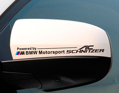 Pair AC SCHNITZER Rear View Mirror Sticker Body Decal