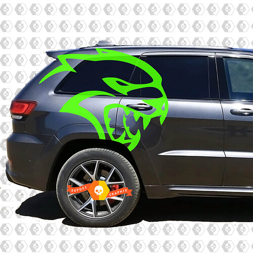 Pair Jeep Grand Cherokee TrackHawk SRT Hellcat Graphite Side Vinyl Sticker Decal Graphic