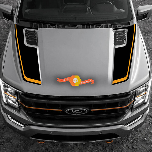 2023 Ford F-150 Tremor Hood Graphics 2022 2023 Line Ford Vinyl Stickers Decals 2 Colors