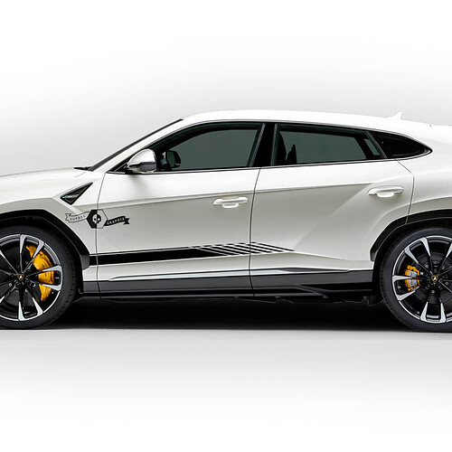 Pair Lamborghini Urus Side Doors Stripe Inclined Vinyl Decal Sticker Graphics