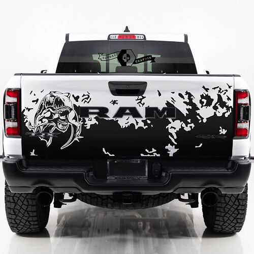 Tailgate Dodge Ram TRX 2023 Eating Raptor Bed Side Mud Splash Sticker Decal Truck Vinyl Graphic