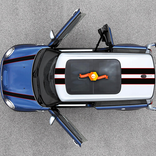 Kits Stripes Mini Cooper  Hood Roof 2007-2013 Vinyl Sticker Decal Stripe Side fit to MINI COOPER 2 Colors